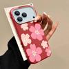 For iPhone 17 Pro Max Case Fresh Style Cherry Blossom Pattern Leather Texture Soft Silicone Cover For iPhone 16 15 14 13 Pro 12 11 16E Air