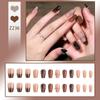 Autumn Maillard Wearable Nail Stickers - Simple Diamond Chain & Coffee Leopard Print Designs