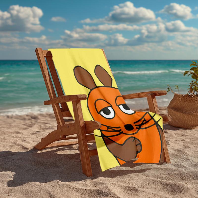 Ultra-Soft Beach Towel with Die Maus Theme,Ideal for Pool - Camping, Diving - Perfect Travel Essential, Vibrant Beach Towel.