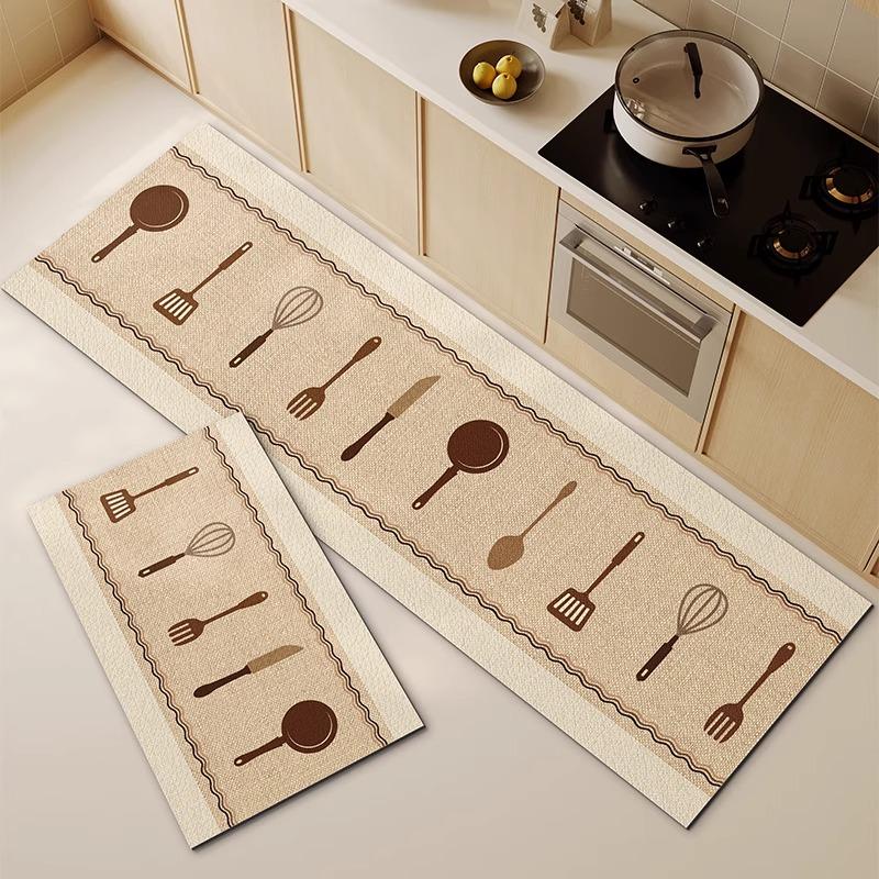 Kitchen Rug Waterproof Floor Mat PVC Leather Carpet Anti-slip Mats Japanese Style Home Decor Rugs alfombras de cocina