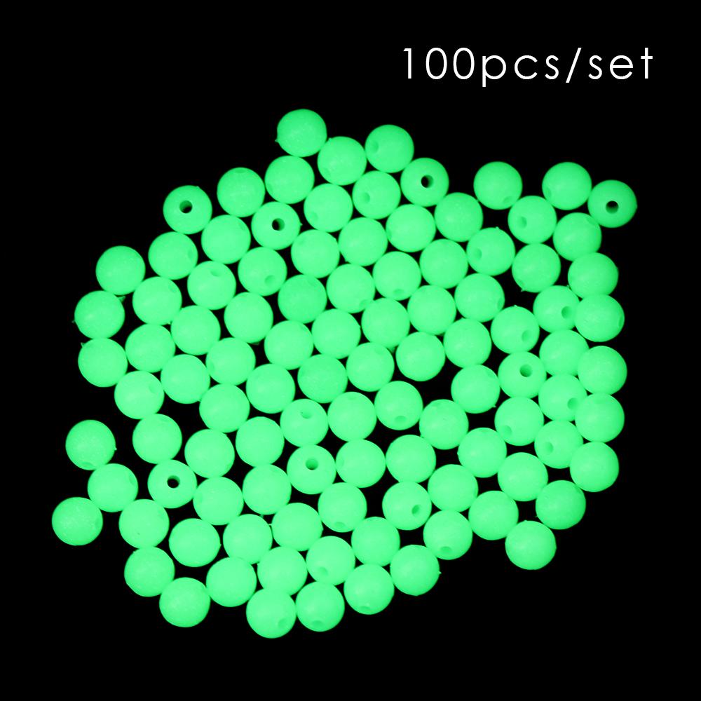 100pc/bag 4/5/6/8mm Hot Fishing Floats Beads Glowing Balls Luminous Light High Quality Plastic Stoppers Night Sea