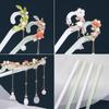 Acetic Acid Hanfu Hair Clip Pearl Flower Hairpin Cute Chinese Style Hair Stick  Daily