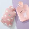 PVC Cartoon Pig Hot Water Bag with Plush Cover Hand Warmer Portable Hot Water Bottles  Foot