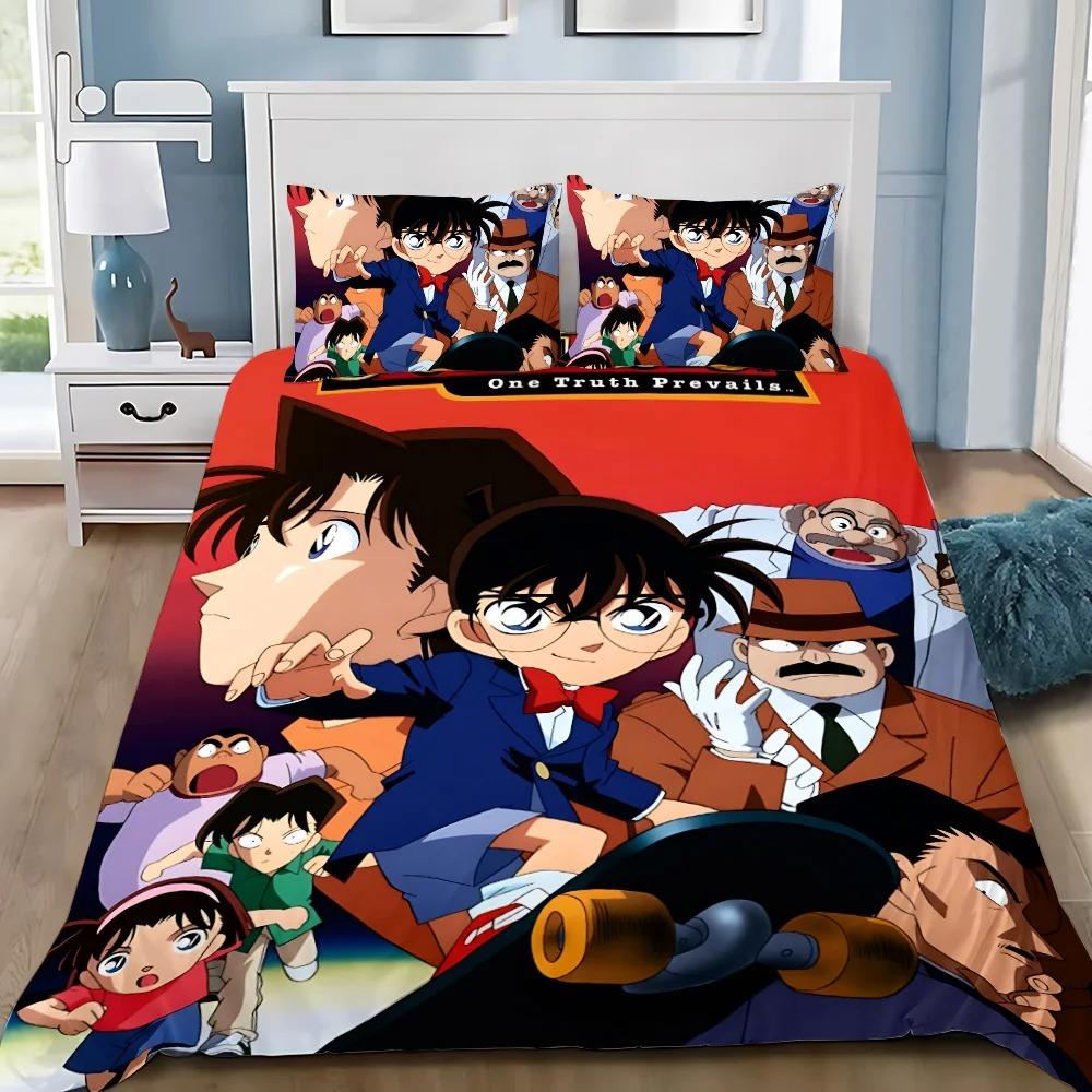 Anime Duvet Cover Pillowcase D-Detective C-Conan Bedding Set Adult Boy Girl Bedroom Decoration Children Single Double Large Size