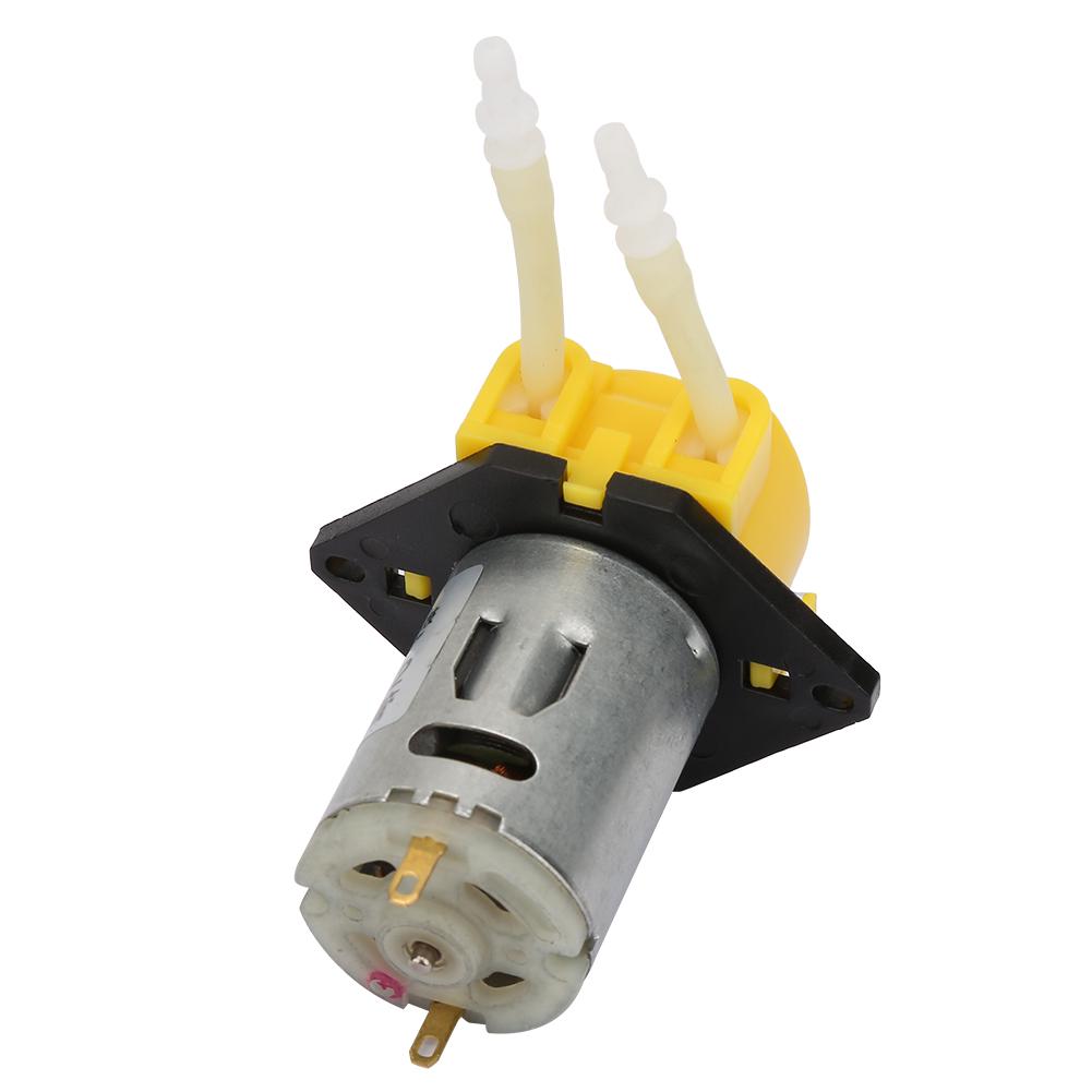 DC12V Yellow Micro Water Liquid Peristaltic Pump For Aquarium Lab Analytical 2*4mm