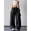 New Women's Wide Leg Pants, High Waist Drawstring Straight Leg Sweatpants with Designer Detail for Spring Summer