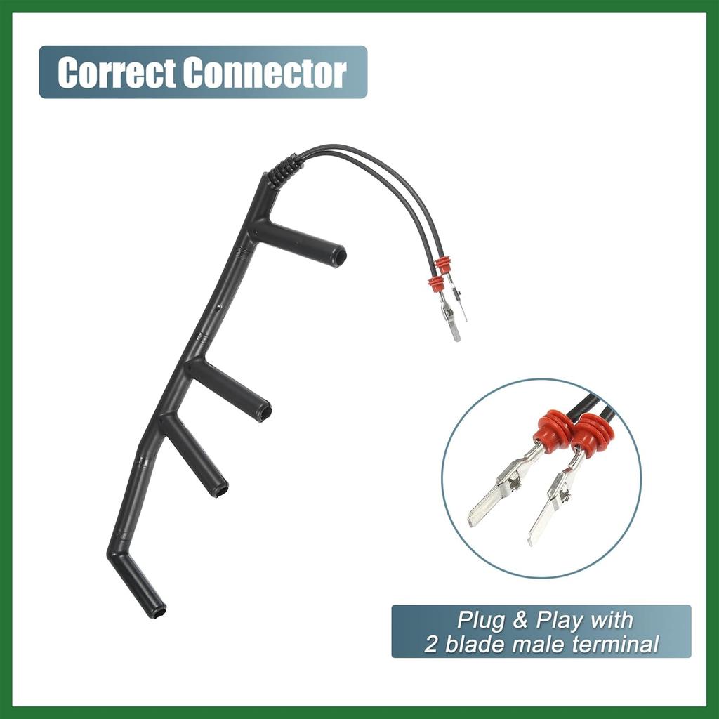 Motoforti Glow Plug Wiring Harness with 2 Wires 028971766 for Volkswagen Beetle 1998-2003 for VW Golf Jetta 97-01 for VW Passat L4 1.9L Diesel 2 Male