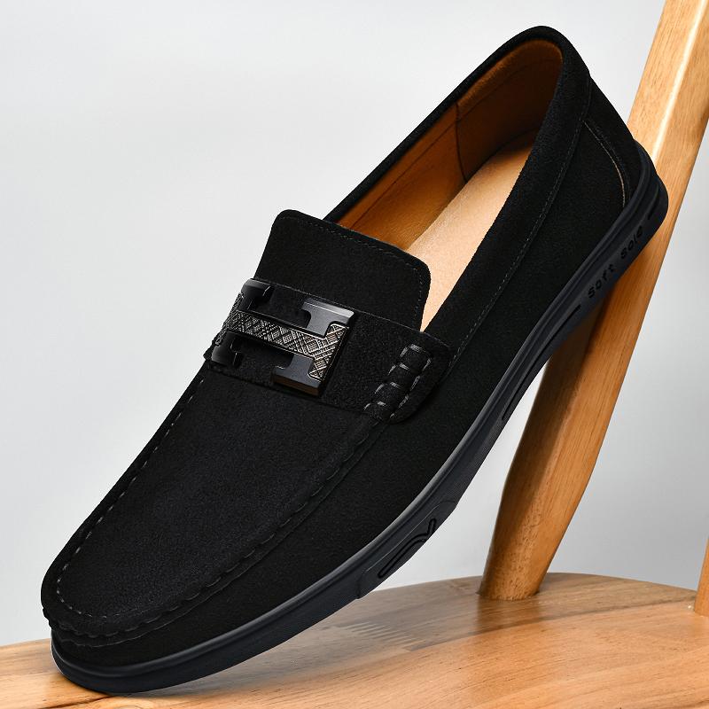 Fashion Men Luxury Brand Mens Slip On Flats All-match Male Comfortable Loafers Men Wedding Dress Shoes Leather Fashion Driving Shoes