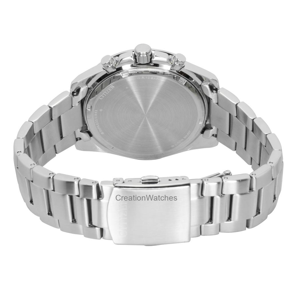 Citizen Chronograph Edelstahl Schwarzes Zifferblatt Quarz AN8230-59E 100M Herrenuhr