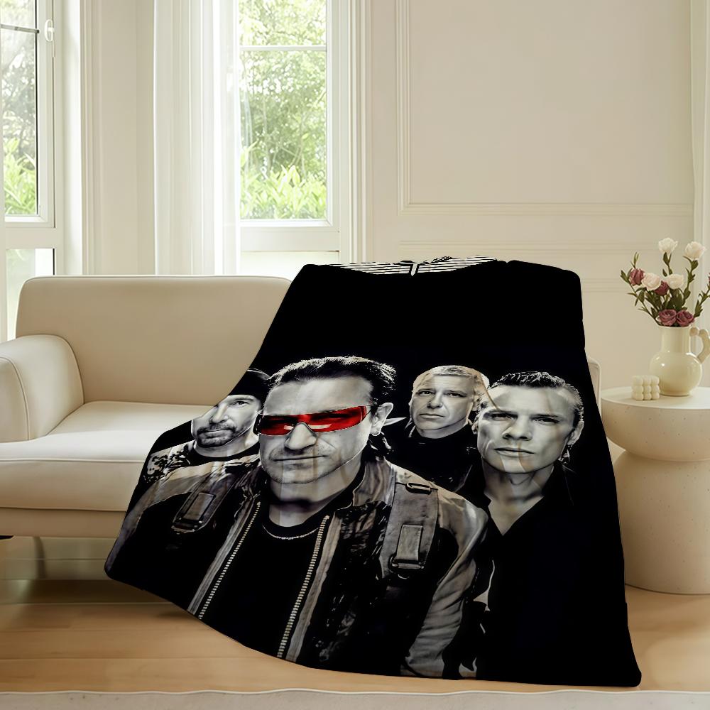 Rock Band U-U2 Blanket For Sofa Office Bed Plane Travel Sleep Read Relax Camping Soft And Warm