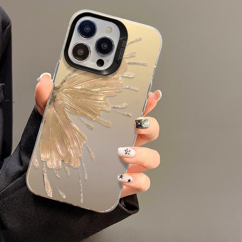 

Подходит для Apple 15 Чехол для мобильного телефона iPhone 13/14Promax Высококачественная серебряная фольга Бабочка 11/12 Цветной серебристый матовый iPhone 7 Plus