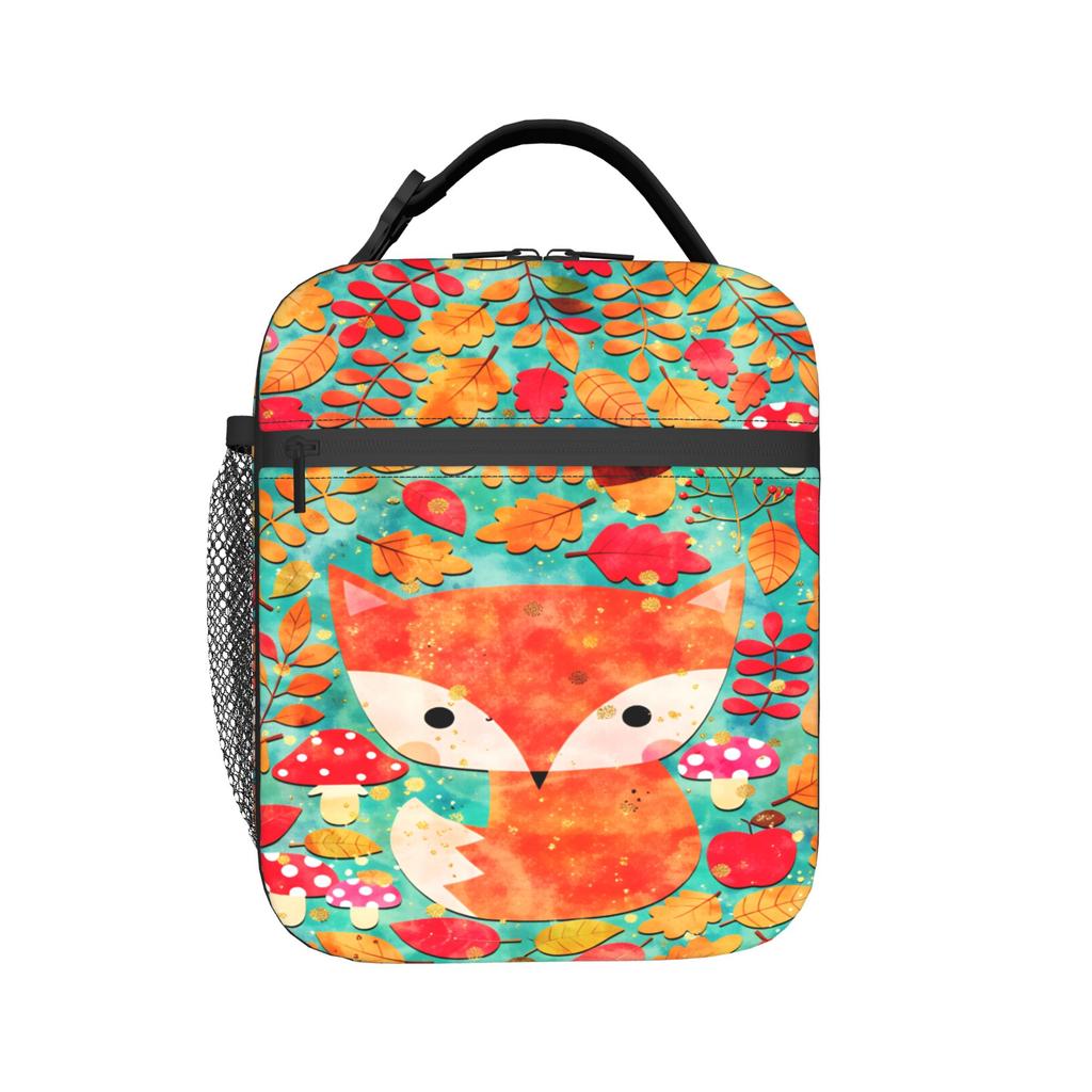 Cute Fox Lunch Bag For Adult Print Lunch Box Fun Picnic Cooler Bag Portable Oxford Thermal Tote Handbags