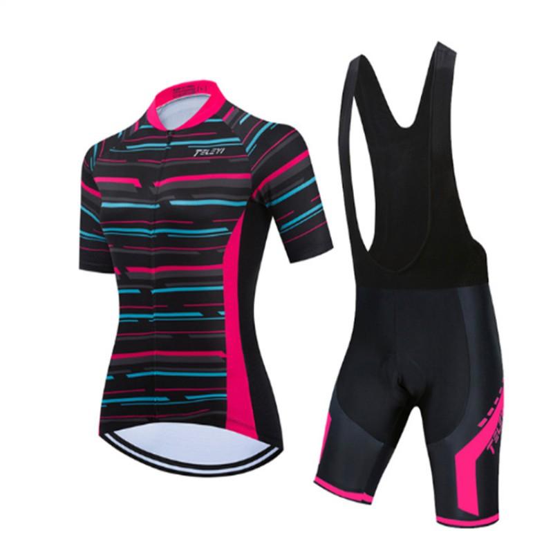 Womens Cycling Jersey Set Short Sleeve Quick Dry Performance Bike Apparel