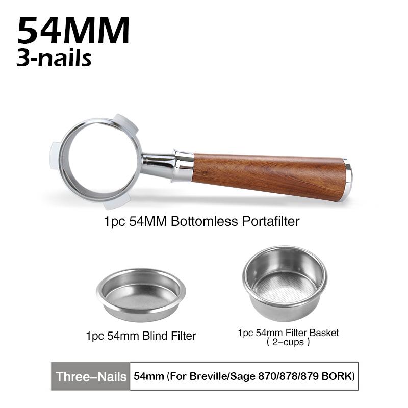 54MM Coffee Bottomless Portafilter For Sage Breville 870 878 880 Replacement Filter Basket Espresso Accessory Barista Tool
