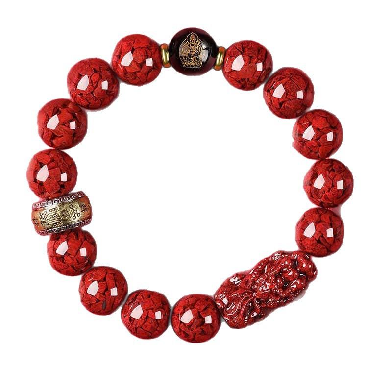 Direkt aus dem Laden versandt, authentisches Kristall-Zinnober-Armband für Frauen, Pixiu-Armband für Männer, ein persönliches Amulett