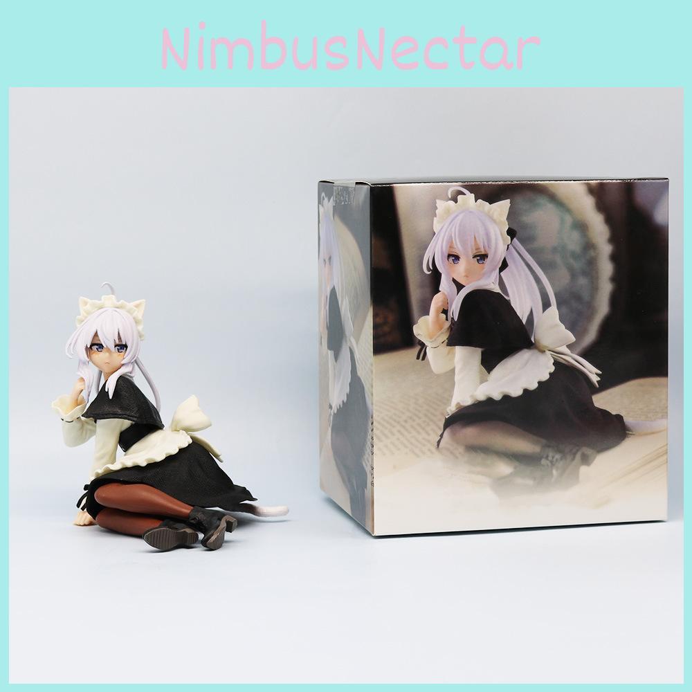 Witch Journey Maid Ilena Cat Ear Sitting Anime Girl Character Decoration Figure 10cm Pvc Model