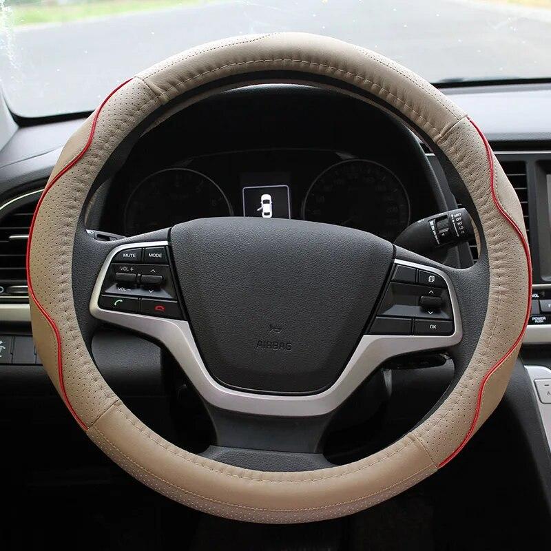 

My Good Car из искусственной кожи, защитный чехол на руль автомобиля, чехлы на руль для Hyundai Elantra 2016-2018, аксессуары для стайлинга автомобилей khak red line