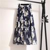 Bohemian Chiffon Half-length Dress for Spring and Summer Mid Length High Waist Fairy Floral Large Swing Skirt Beach Skirt