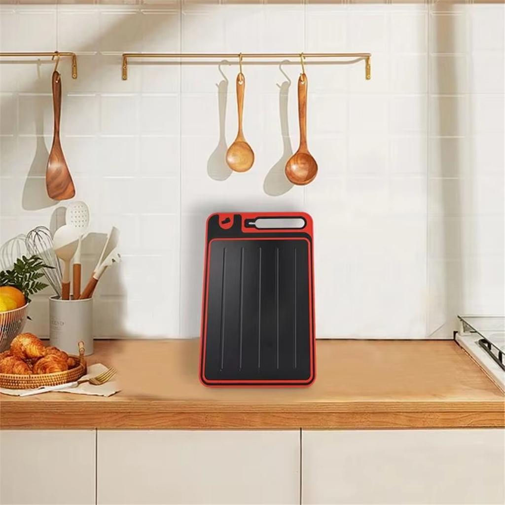 2025+ Defrost Tray Cutting Board Double-Sided Cutting Board Household Tray Tools for Meat with Cutting Board and Sharpener