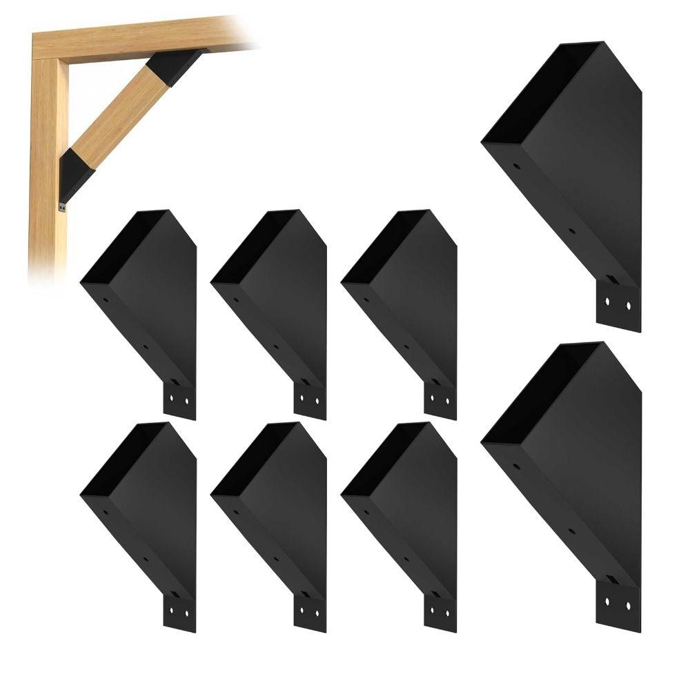 2pcs Powder Coated Steel Pergola Brackets 45 Degree Angle Pergola Support Frame  Outdoor Pergola