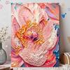 Elegant Framed Pearl Art DIY Set with Abstract Floral Peony 5D Sparkling Bead Canvas Painting Ready to Display Romantic Home Decor Gift