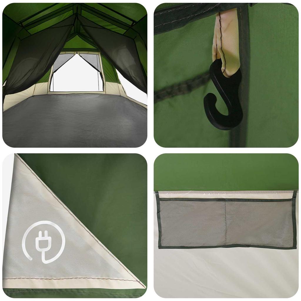 Instant Tent Green 8 Person 185T Polyester with PU Coating