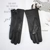 Women's Deerskin Touch Screen Gloves Warm Coral Fleece Lining Outdoor Riding Leather Driving Gloves Winter