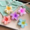 Colorful Pink Frangipani Flower Hair Clip for Bangs