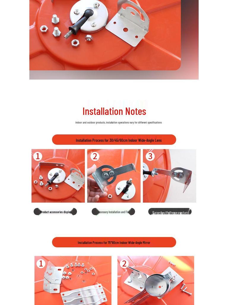 HD Wide-Angle Indoor/Outdoor Convex Mirror for Garage and Road Traffic Safety