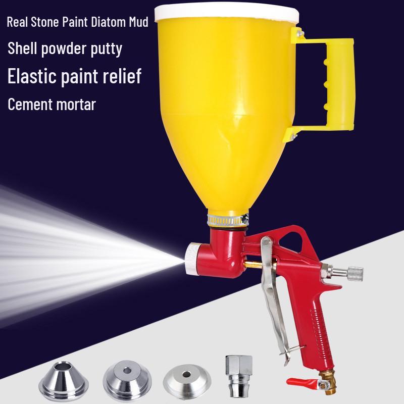 Leopard King 3L Red Spray Gun for Exterior Wall Stone Paint and Mortar