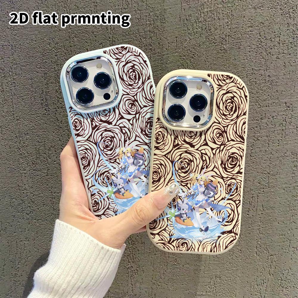 Phone Case: 2D Flat Design Suitable for iPhone 18 17 16 15 14 13 Pro Protective Case, Couple Style, Twin-tail Girl, Christmas and Halloween Gift