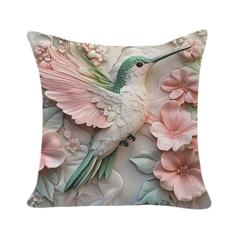 

Новая 3D Имитация Резьбы Трехмерный Принт Цветы и Птицы Наволочка, Модная и Простая Подушка для Дивана в Гостиную 45*45cm