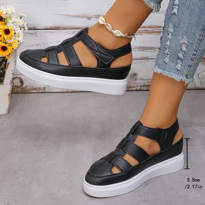 Hollow Casual Single Shoes for Women Wearing Summer New Large-size Sponge Cake Thick Sole High-end Shoes for Women