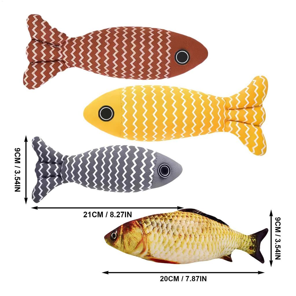 Cat Toys Fish Bite-Resistant Calming Exerciser Cat Fish Toys With Catnip For Small Medium Large Breeds Bedroom Study Room