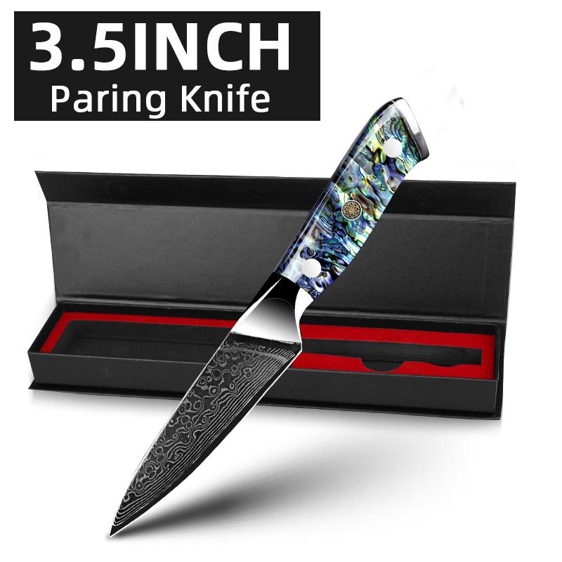 Damascus Steel Knives Chef Knife VG10 67 Layers Cleaver Paring Bread Knife Lasting Sharp Abalone shell handle
