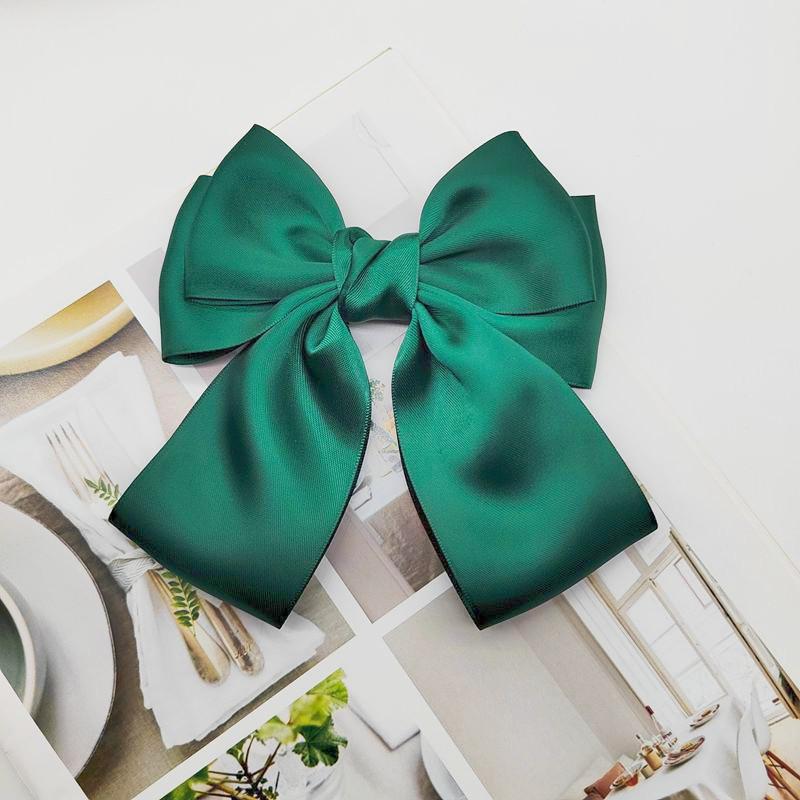 Solid Color Bow Ribbon Hair Clip  Women Bowknot Barrettes Women Ponytail Clip Headband Girls Hair Accessories Gift