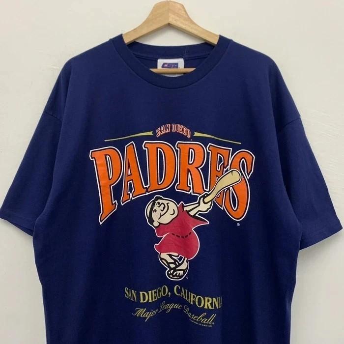 Футболка San Diego Padres 90-х Унисекс Хлопок Винтажный Репринт S-5XL Унисекс Футболка XXXXL