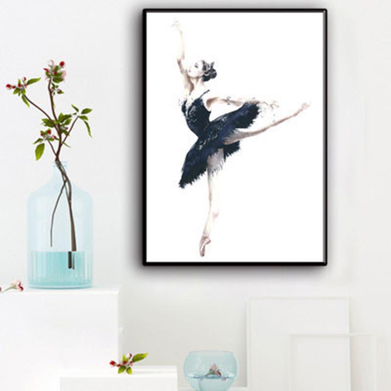 Ballet Dancing Girls Picture Nordic Home Decor Canvas Art Painting Wall Art Print Drawing Poster Figure Painting for Living Room No Frame
