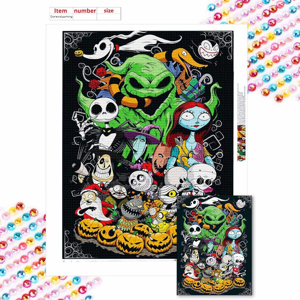 DIY Diamond Painting Halloween Skeleton Cross Stitch Kit Mosaic Art Diamond Painting Full Circle Diamond Home Decoration