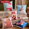 1PC Nuan Series Christmas Pillowcase Polyester Printed Comfortable Pillowcase Cushion Cover for Sofa Living Room Bedroom Home Decor Party Decor