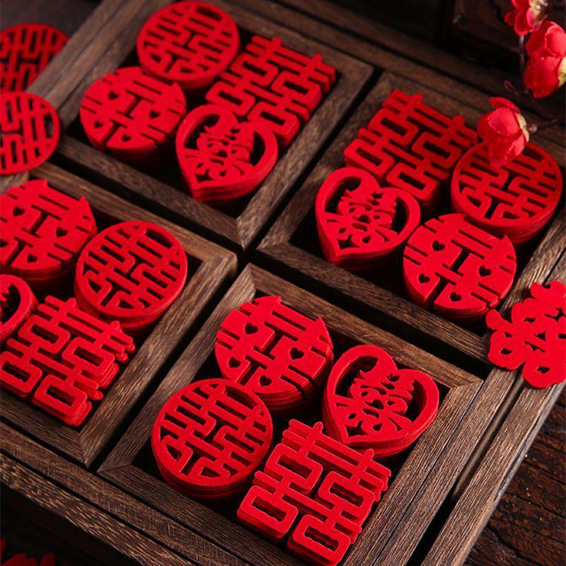Double Happiness Wedding Room Mini Scattering Plate with Creative Fruit Design Heart-shaped joy