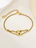 New stainless steel wholesale 26 English letters double-layer ring gold-plated bracelet