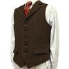 Men's Herringbone Pattern Wedding Suit Vest - Groom's Attire Available
