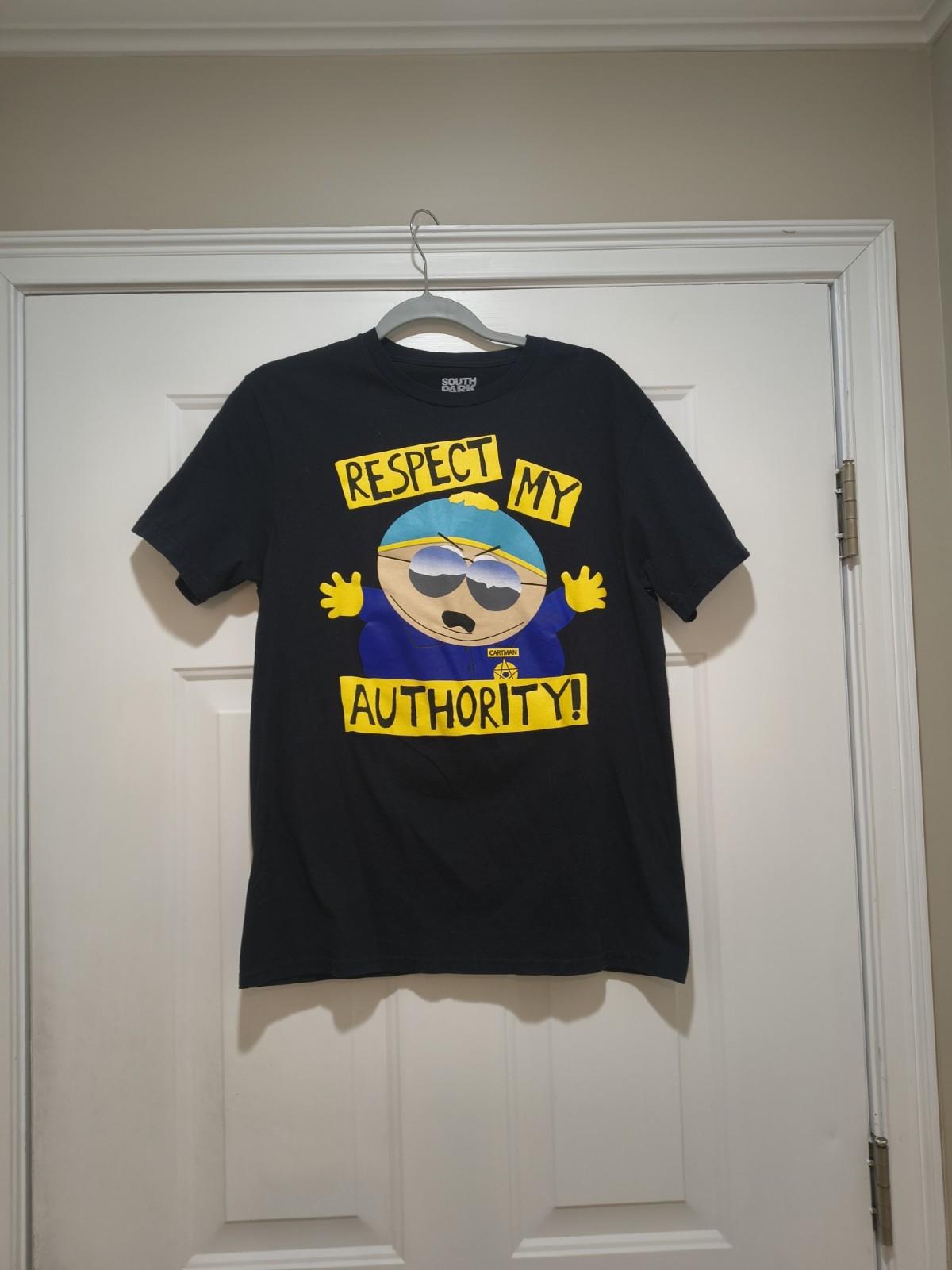 South Park Shirt Cartman Respect My Authority Men s Size Medium Shirt Unisex T-Shirt S