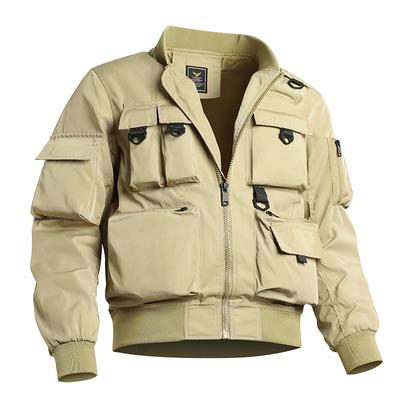 Herren Frühling neue Pilot Funktionsjacke Herren Mehrfach-Taschen Arbeitsjacke Übergröße Baseballuniform