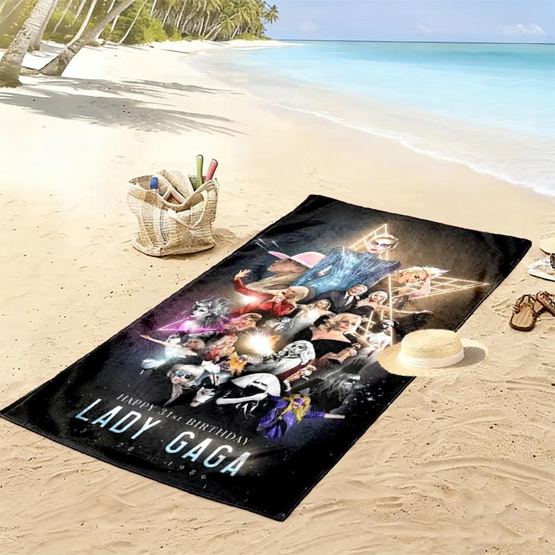 Gaga Poster Druck Strandtuch, Großes Weiches Schnelltrocknendes Handtuch für Strand Camping Schwimmen