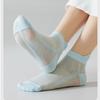 Sommarstrumpor för kvinnor, tunna, svala, andningsaktiva med nätstruktur och halkskydd vid hälen, benhöga strumpor i ren bomull utan sömmar