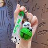 Cartoon Panda Lying Down Bell Keychain Pendant Cute Couple Car Key Chain Pendant Creative Small Gift