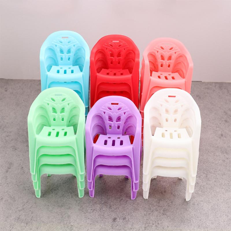 4Pcs Mini Support Miniature Items Armchair Plastic Backrest Chairs For 1/6 Dollhouse Accessories Doll Furniture Children'S Gifts