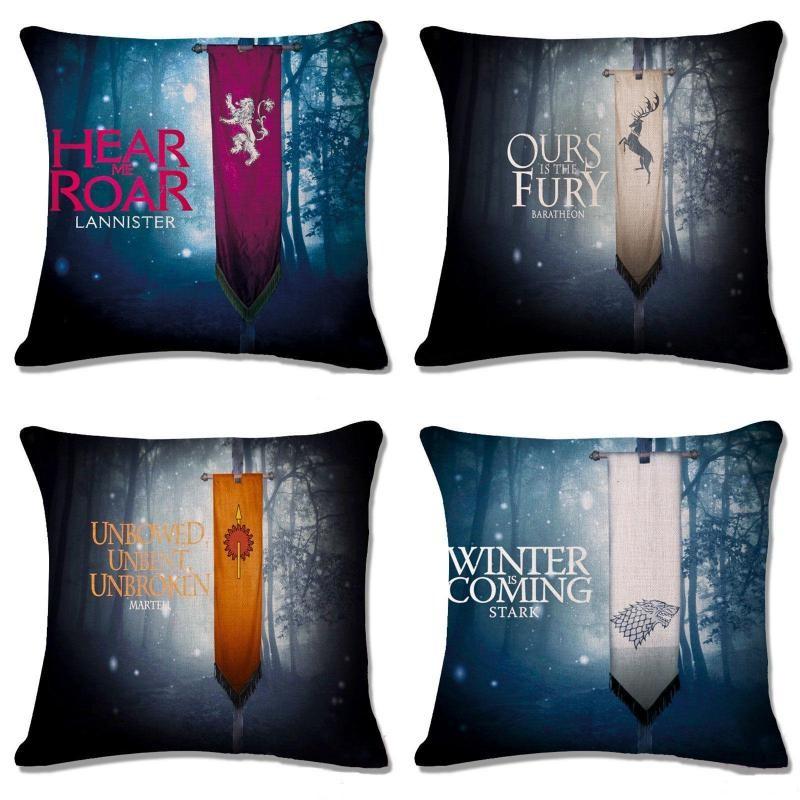 Game Of Thrones Inspired Decorative Throw Pillow Cover Featuring Unique Family Crests For Stylish Living Room Decor